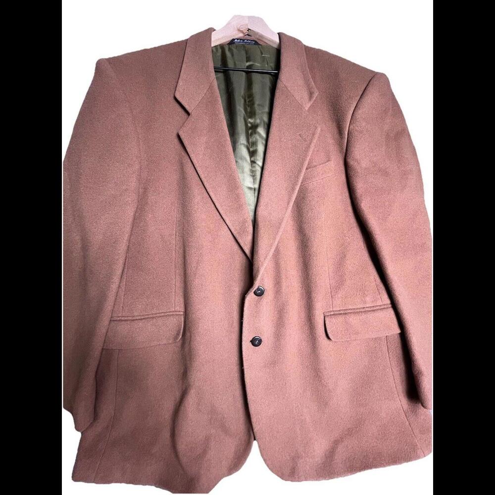 Yorkshire & Hill‎ Mens Wool Cashmere Blend Navy Blazer Size 46R
